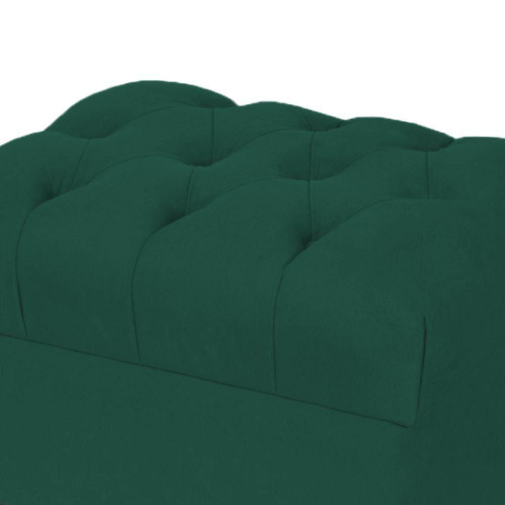 Kit 02 Puffs París Luis Xv Capitone Suede Verde Musgo - 2