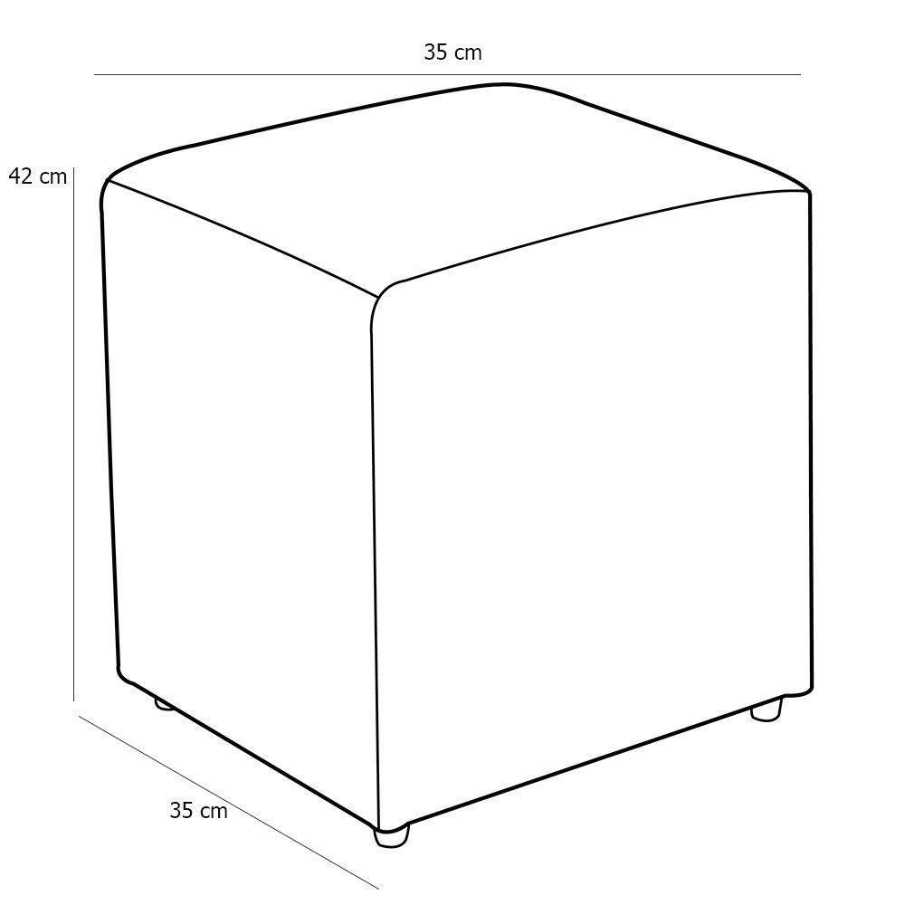 Kit 02 Puffs Quadrado L02 Sala De Estar Linho Bege - 2