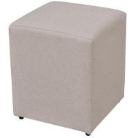 Kit 02 Puffs Quadrado L02 Sala De Estar Linho Bege