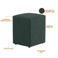 Kit 02 Puffs Quadrado L02 Linho Verde - 4