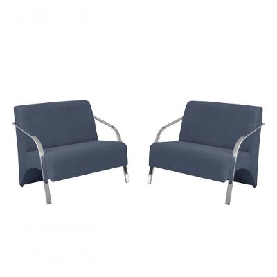 Kit 2 Poltronas Namoradeira 2 Lugares Vênus Suede D Salla
