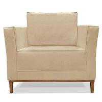 Kit 2 Poltronas Para Vega Linho Pés Castanho Dourado - 7