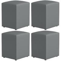 Kit 04 Puffs Quadrado L02 Corano Cinza - 1