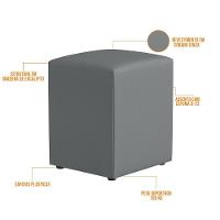 Kit 04 Puffs Quadrado L02 Corano Cinza - 3