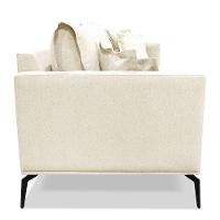 Kit Poltrona E Sofá 2 Lugares 1,60m Natural Pés Metálicos - 6