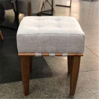 Kit 2 Puff Trançado Pérola Com Linho Bega E Pés Em Madeira - 5