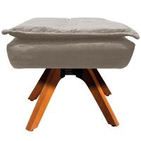 Kit 2 Puff'S Base Giratória Em Madeira Charger Suede Nude - 3