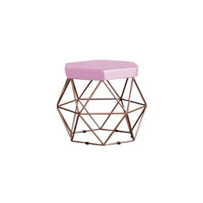 Puff Base Bronze Elsa Veludo Rosê Gran Belo