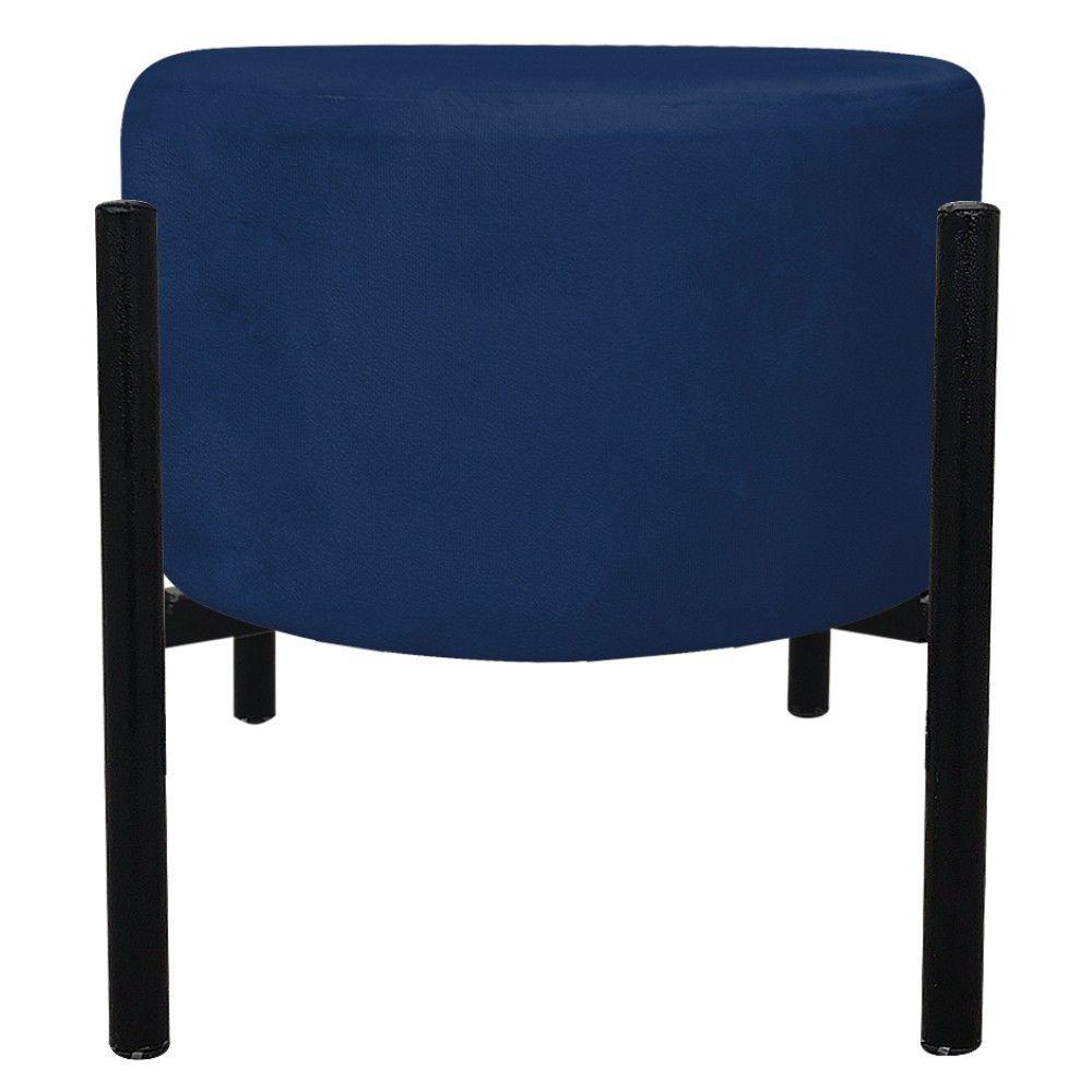 Puff Iron Suede Base Palito D´rossi Azul Marinho - 2