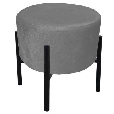 Puff Iron Suede Grafite Base Palito D´rossi
