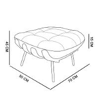 Puff Costela Suede Base Metal D'rossi - Azul Marinho - 7
