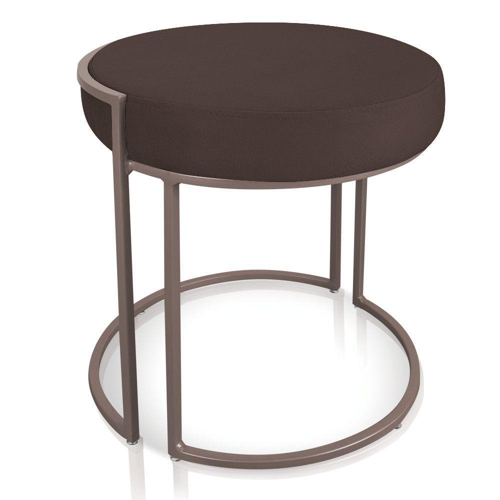 Puff Love Suede Marrom Base Cobre D´rossi - 1