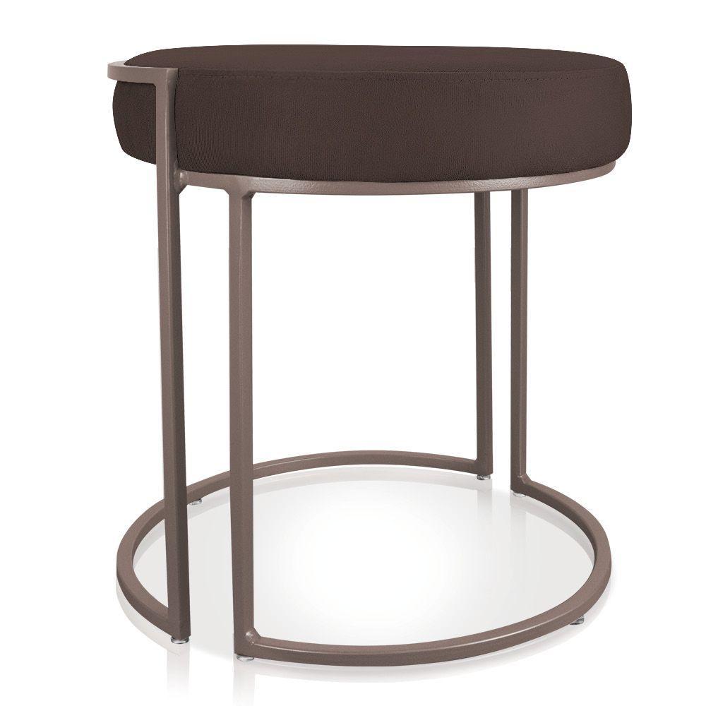 Puff Love Suede Marrom Base Cobre D´rossi - 3