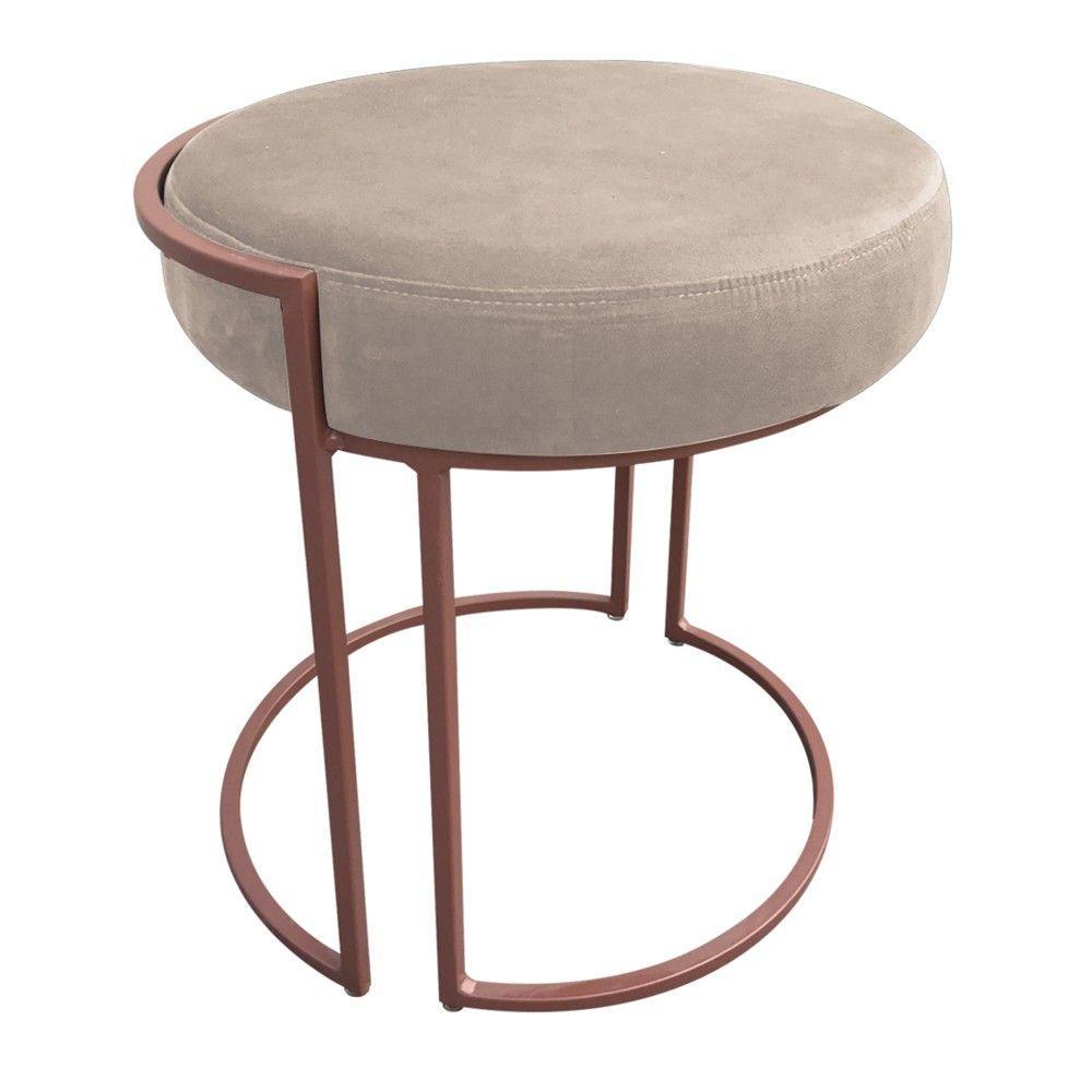 Puff Love Suede Base Cobre D´rossi Bege - 1