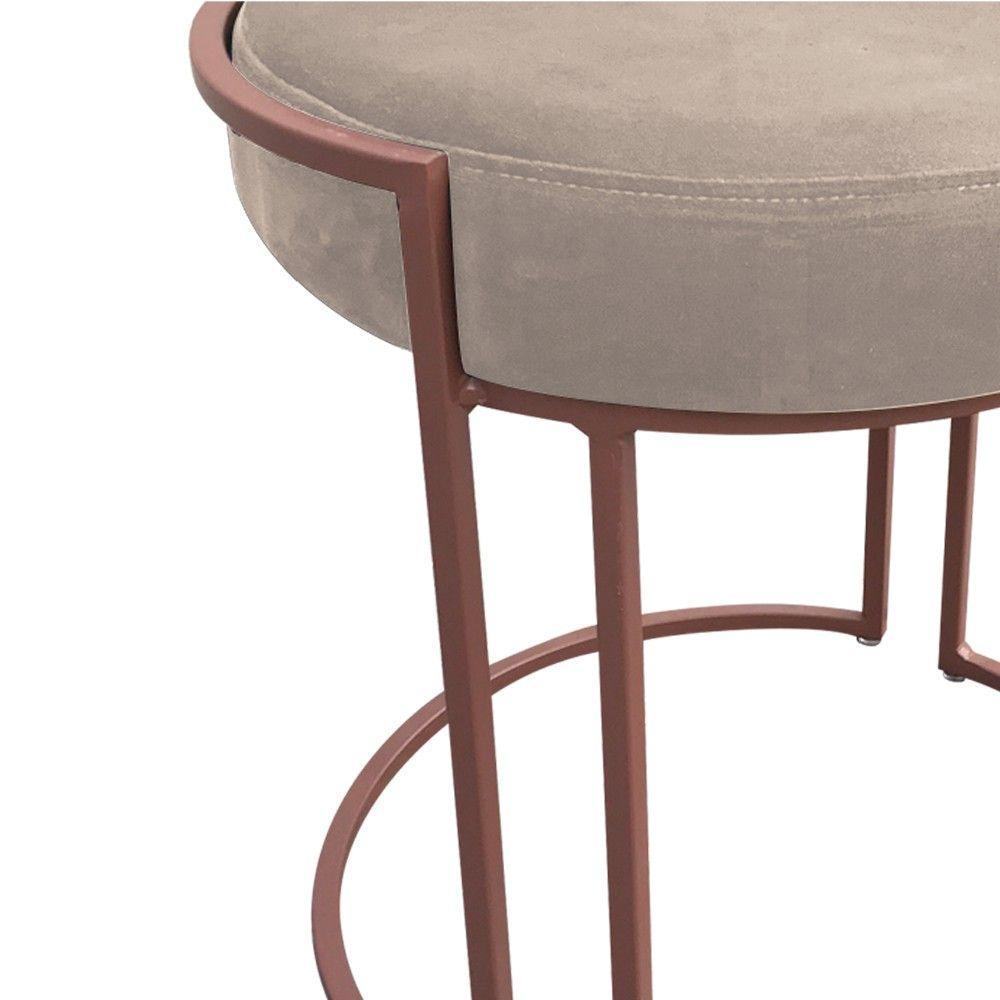 Puff Love Suede Base Cobre D´rossi Bege - 2