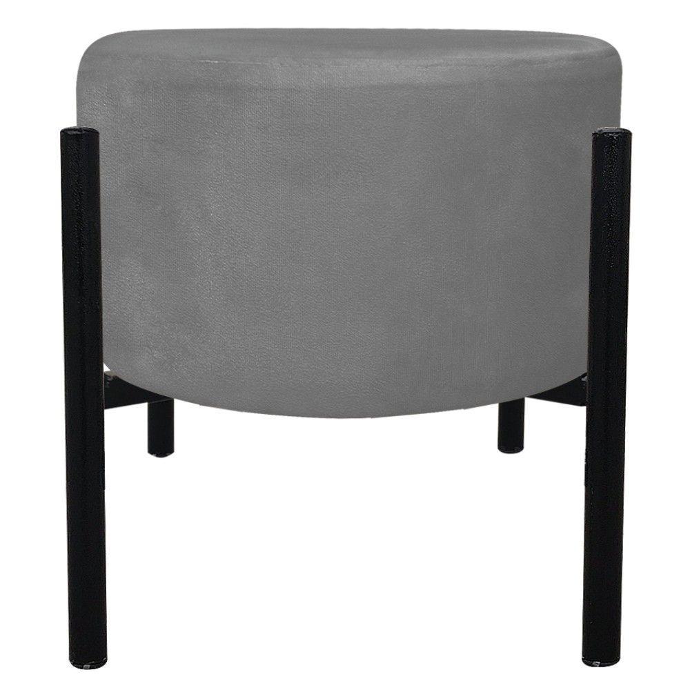 Puff Iron Suede Base Palito D´rossi Grafite - 2