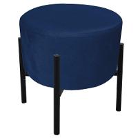 Puff Iron Suede Azul Marinho Base Palito D´rossi - 1