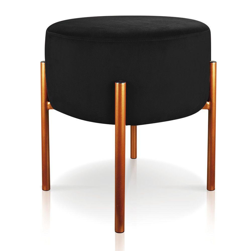 Puff Iron Suede Base Cobre Palito Preto - 1