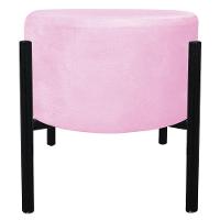 Puff Iron Suede Base Preto Palito Rosa Bebê - 2