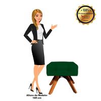 Puff Giratório Elisa Suede Base Madeira Mm30 Verde - 7