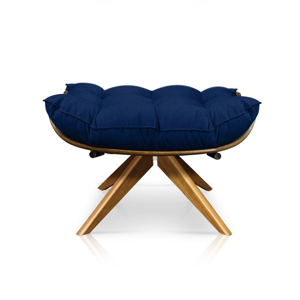 Puff Giratório Costela Suede Base Madeira D'rossi - 1