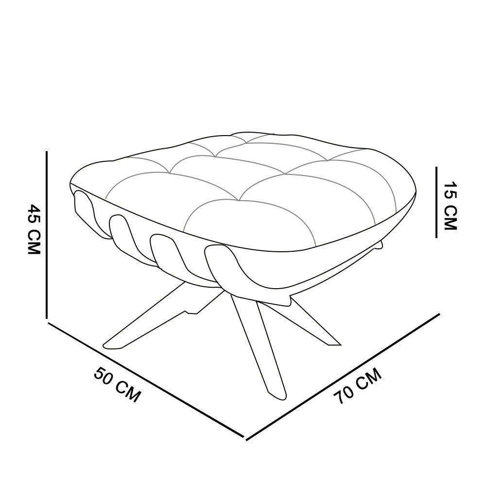 Puff Giratório Costela Suede Base Madeira D'rossi - 5