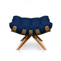 Puff Giratório Costela Suede Base Madeira D'rossi - 2