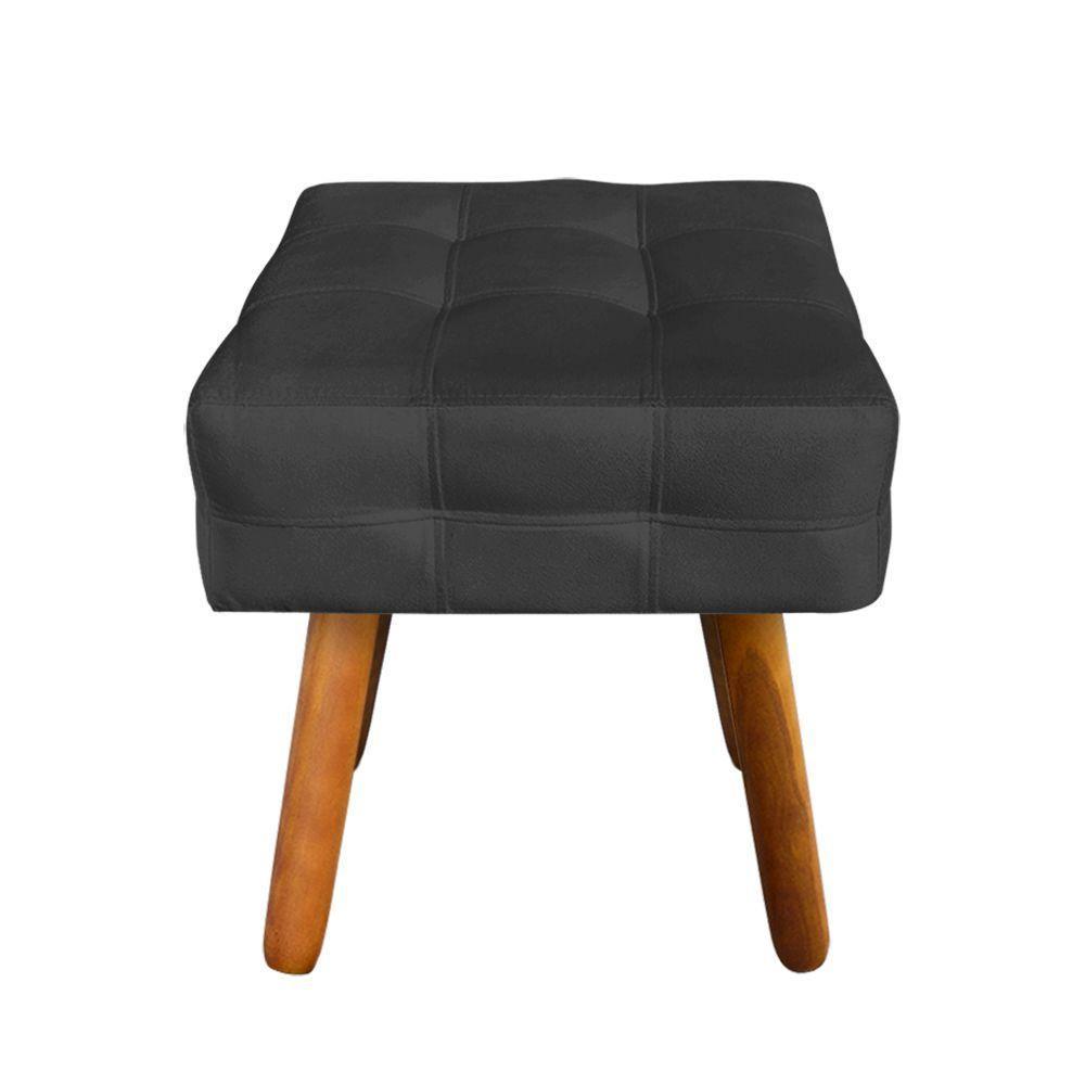Puff Elisa Suede Preto Pés Palito Castanho - 2