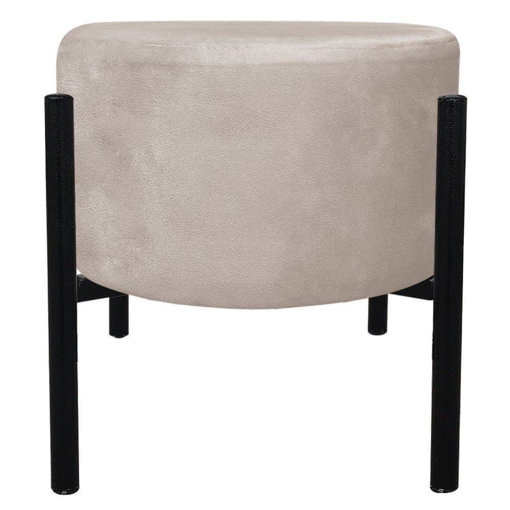 Puff Iron Suede Base Palito D´rossi Bege - 2