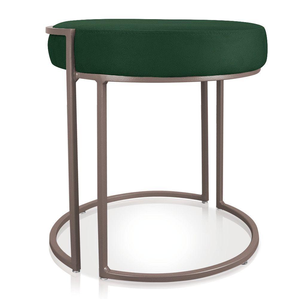 Puff Love Suede Verde Base Industrial Cobre D´rossi - 3