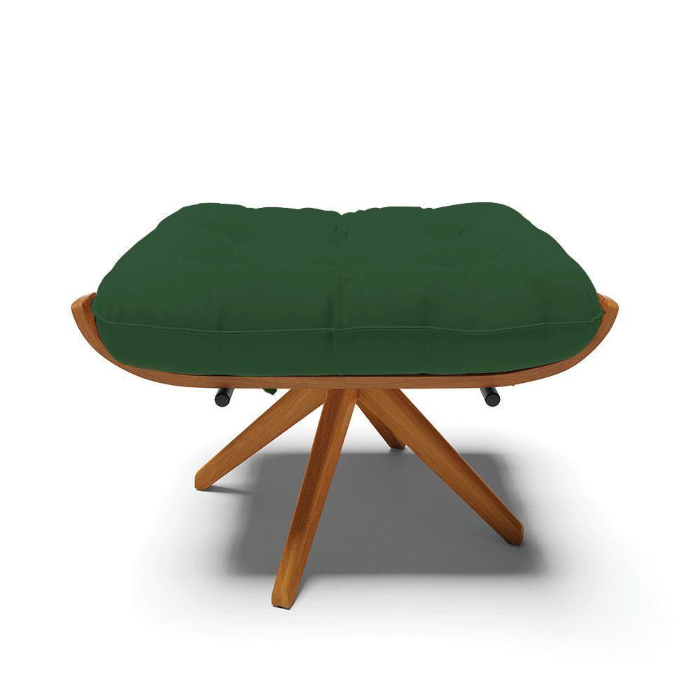 Puff Giratório Veludo Verde Base Madeira Ma25 - D'rossi - 6