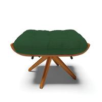 Puff Giratório Veludo Verde Base Madeira Ma25 - D'rossi - 6