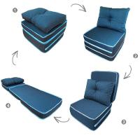 Puff 3 Em 1 Conforto F.a. Maringá 60x60x30cm Azul - 3