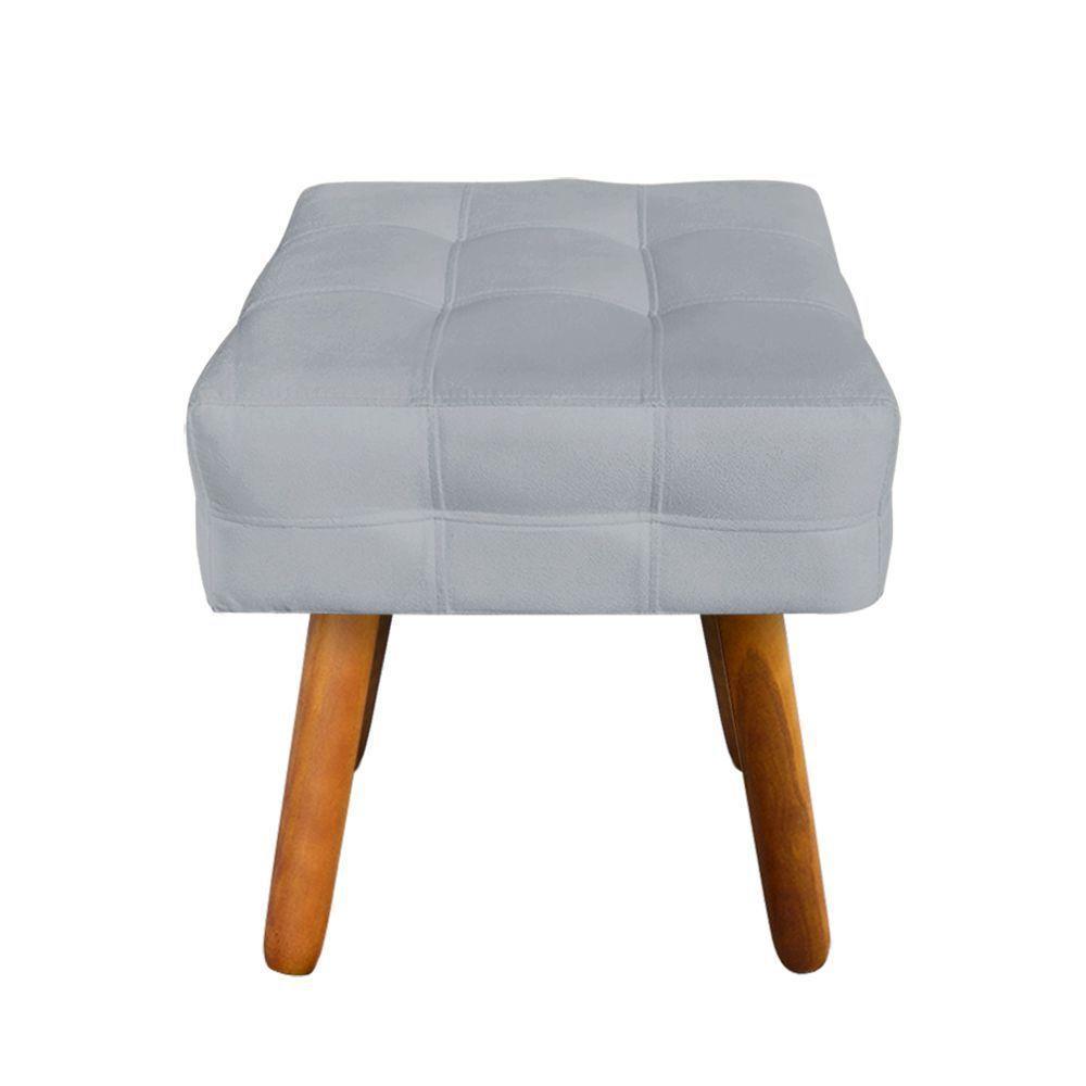 Puff Elisa Suede Cinza Castanho - 3