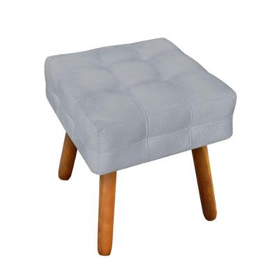 Puff Elisa Suede Cinza Castanho