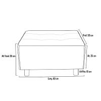 Puff Quadrado Com Pés Com Alumínio Vinho Marinho - 6