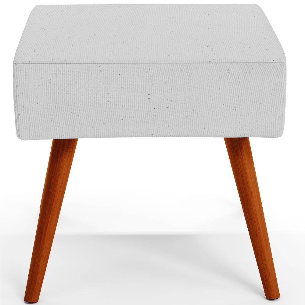 Puff Banqueta Decorativa Com Pés Palito Lívia Linho Cinza - 4