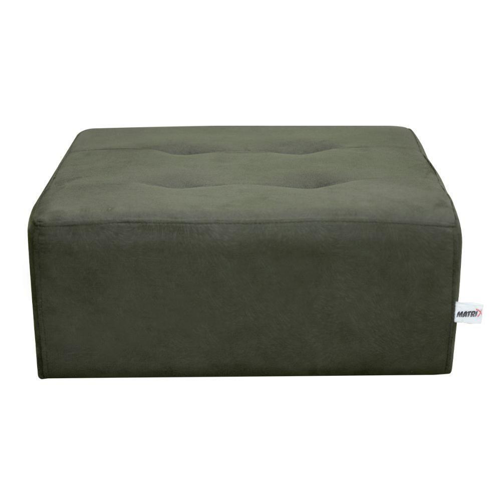 Puff Quadrado Com Pés Com Alumínio Cinza - 5