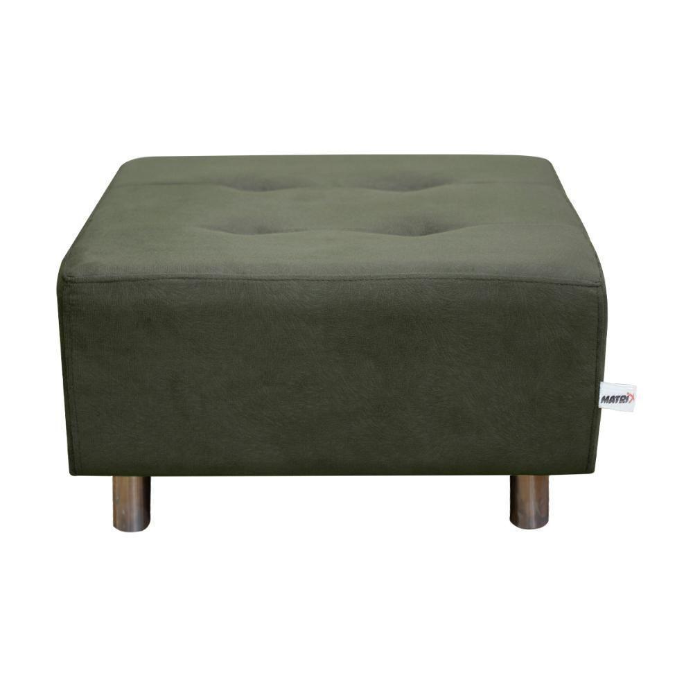 Puff Quadrado Com Pés Com Alumínio Cinza - 7