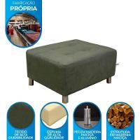 Puff Quadrado Com Pés Com Alumínio Cinza - 8