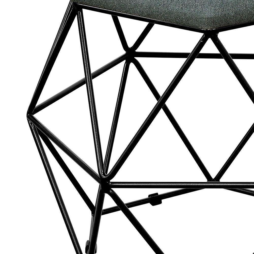 Puff Aramado Preto Six L02 Linho Chumbo - 4