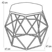 Puff Aramado Preto Six L02 Linho Chumbo - 2