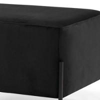 Puff Retangular 60x45 D02 Pés De Aço Veludo Preto C-300 - 4