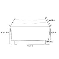 Puff Quadrado Com Pés Com Alumínio Marrom Escuro - 5