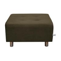 Puff Quadrado Com Pés Com Alumínio Marrom Escuro - 6