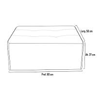 Puff Quadrado Com Pés Com Alumínio Chumbo - 2