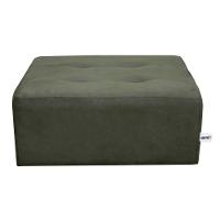 Puff Para Sala Quadrado Com Pés Com Alumínio Cinza Matrix - 5