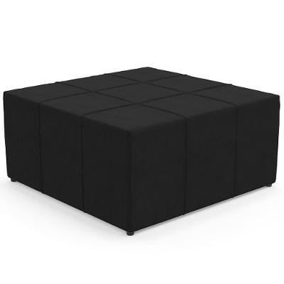 Puff Quadrado Milano 90x90cm W01 Suede Preto