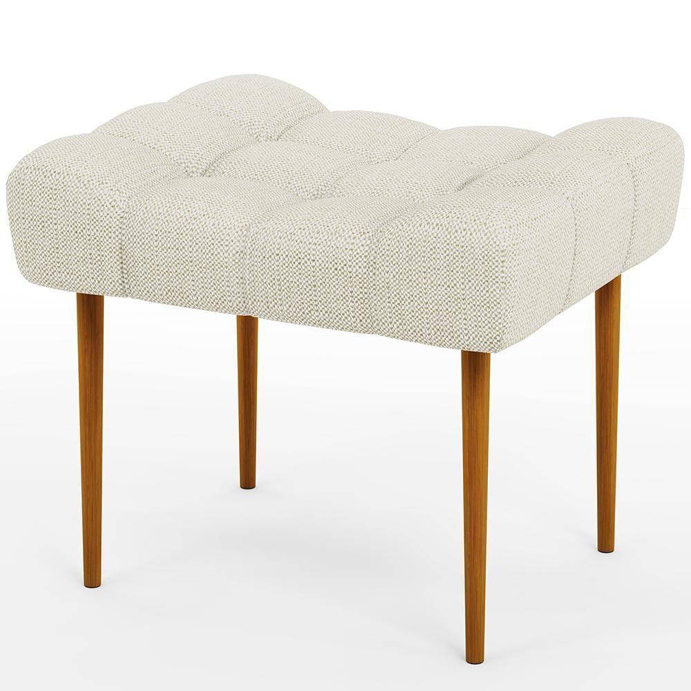 Puff Para Sala De Estar Requinte L02 Linho Champagne - 1