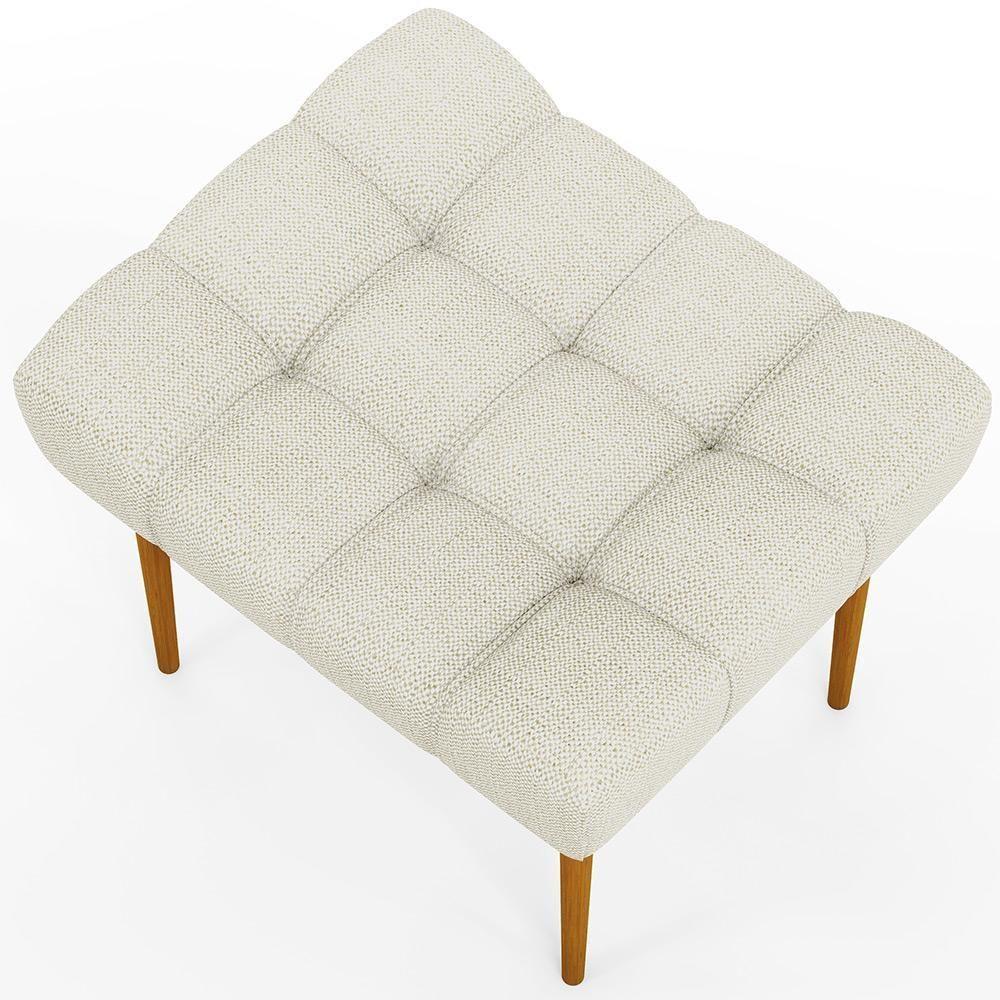 Puff Para Sala De Estar Requinte L02 Linho Champagne - 2